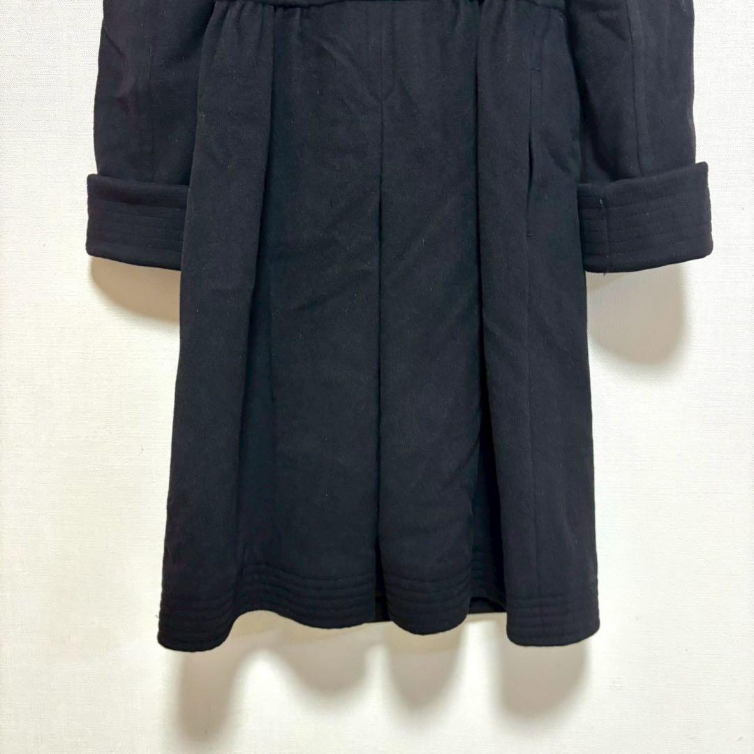 EPOCA ロングコート 黒 ブラック 40 アウター フレア 厚手 防寒