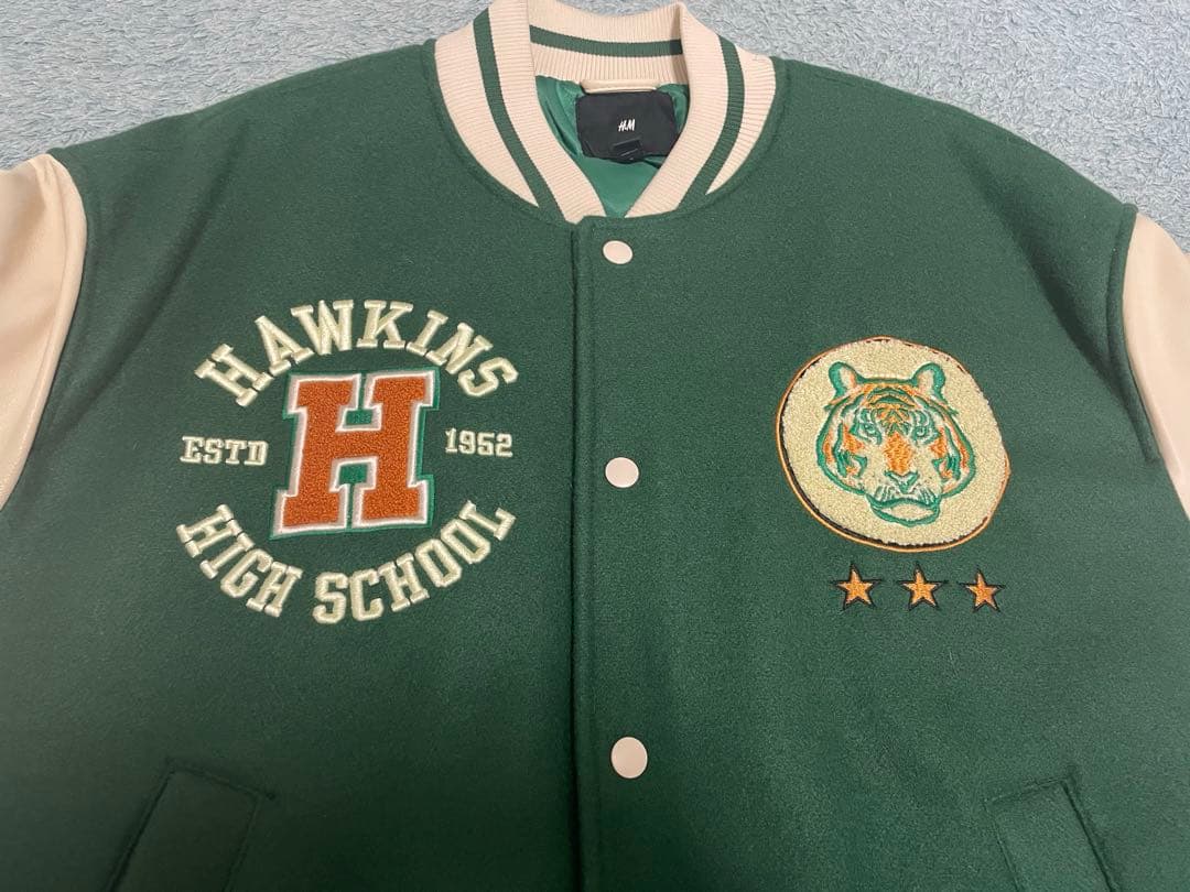 ×StrangerThings ベースボールジャケット スタジャン XL