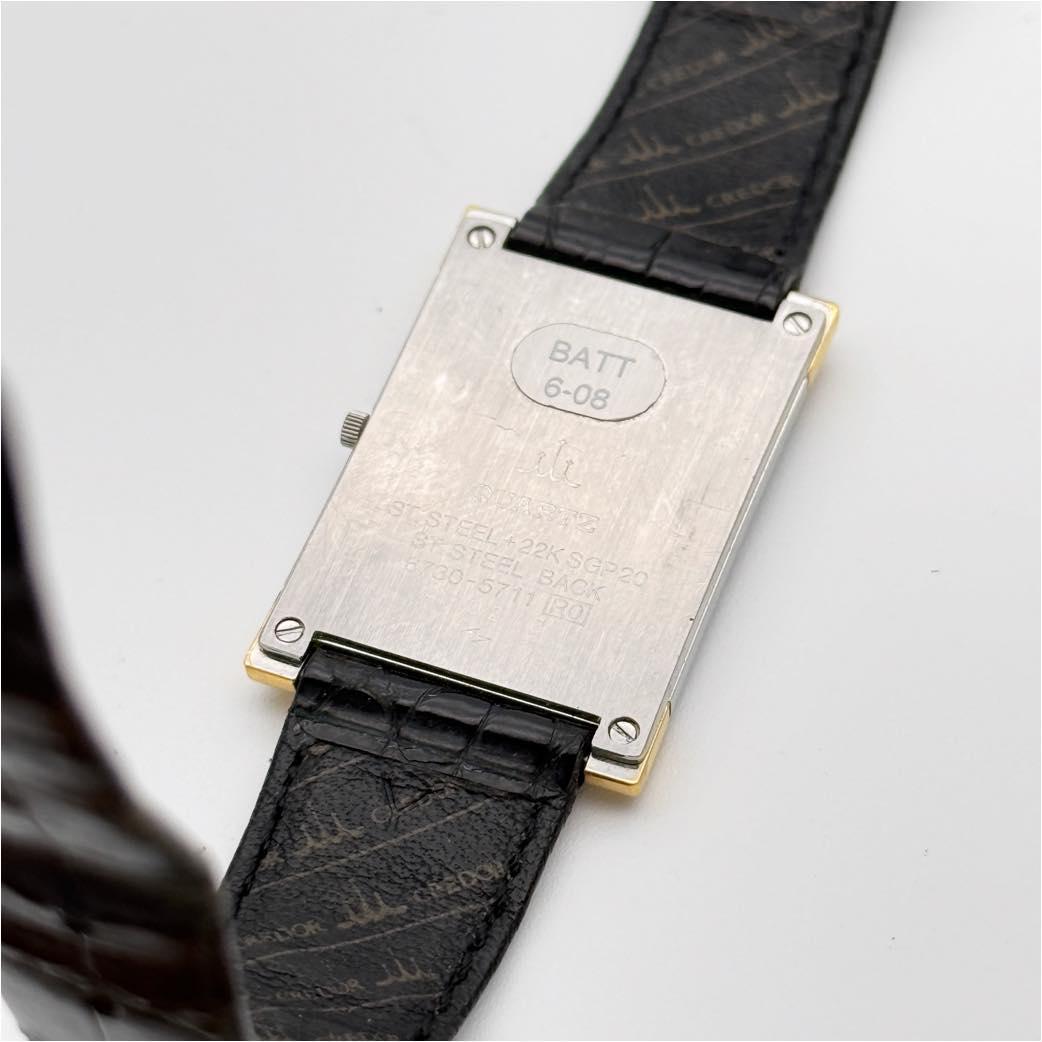 SEIKO 稼働 クレドール 6730-5711 SS + 22K SGP20