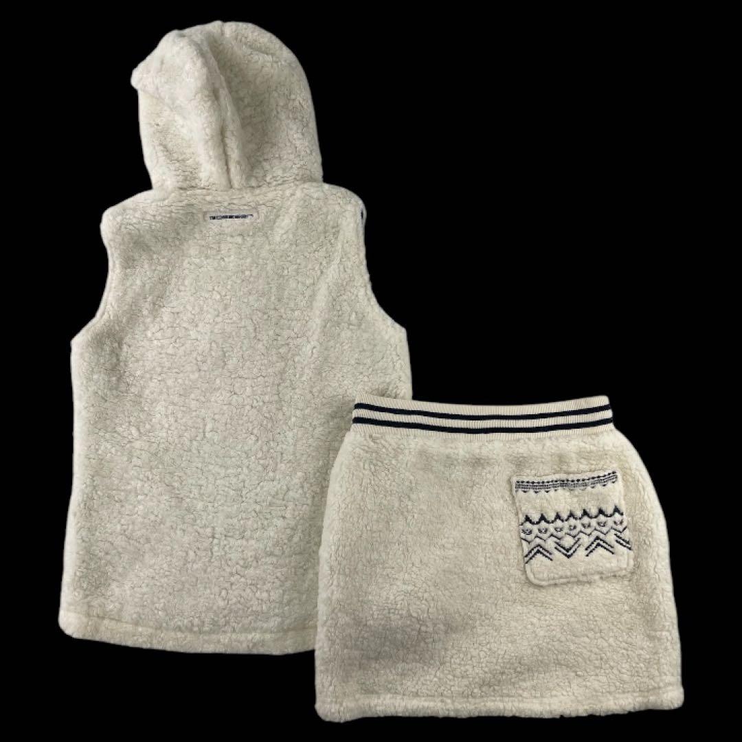 Rosasen/ロサーセン ボア ベスト スカート セットアップ M