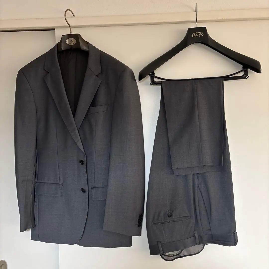 (美品) HUGO BOSS グレー ストレッチスーツ