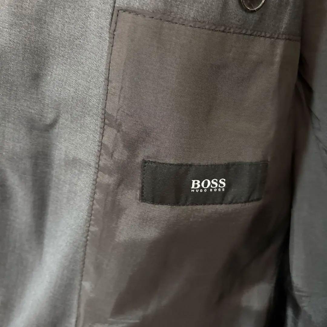(美品) HUGO BOSS グレー ストレッチスーツ