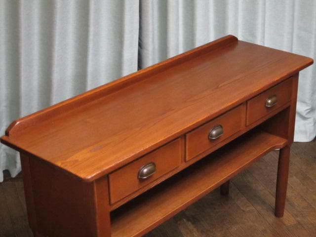 飛騨家具 飛騨産業 キツツキ 3杯引き出し コンソールテーブル/木製デスク