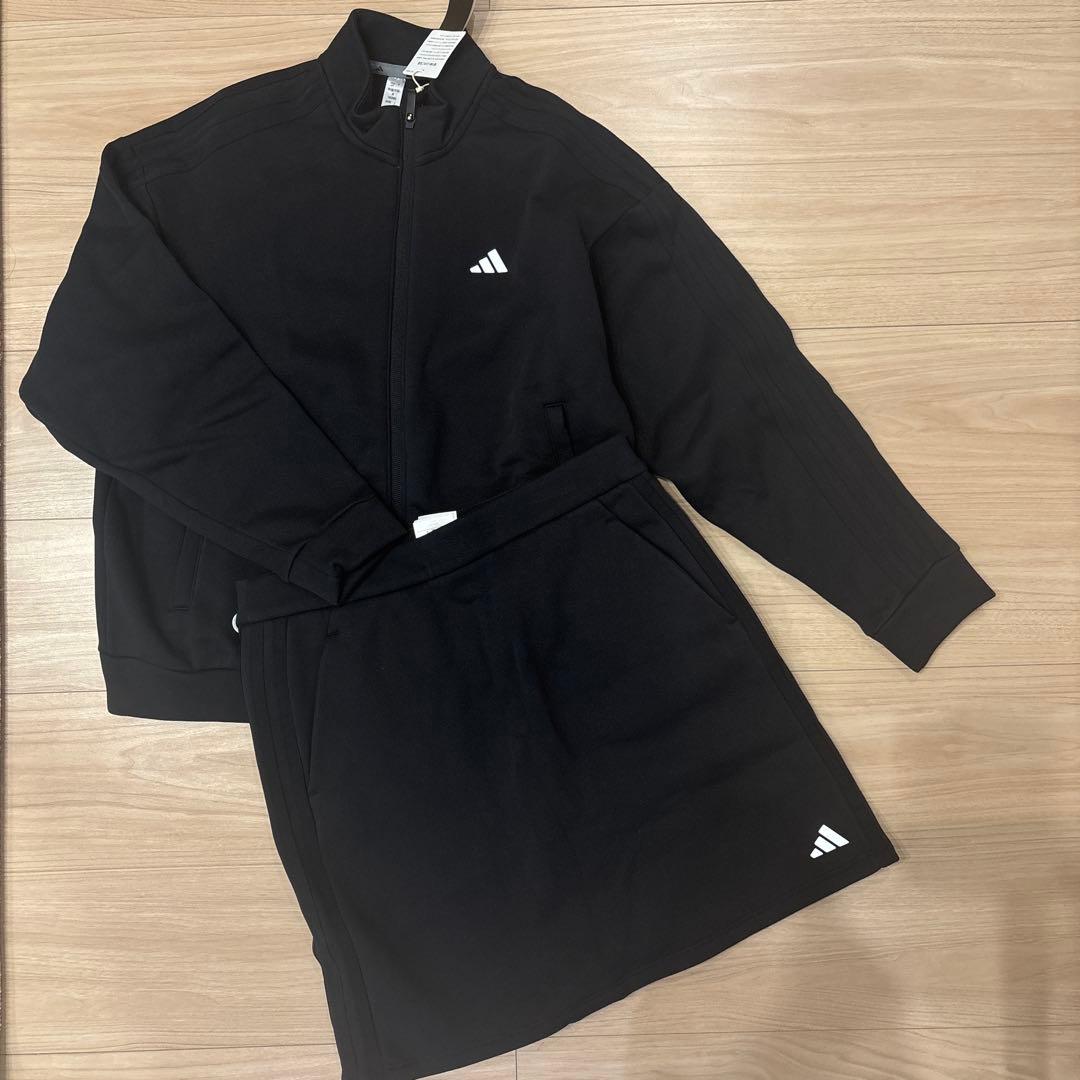 新品タグ付アディダス セットアップ トラックジャケット＆スコート 黒 L