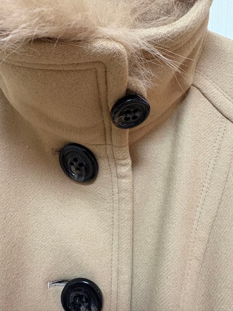 【美品】バーバリーブルーレーベル アンゴラフォックスファー ロングコート38