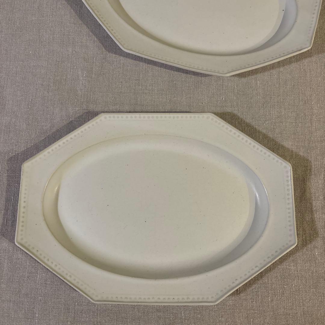 吉田健宗さん白釉オクトゴナル長皿 2枚