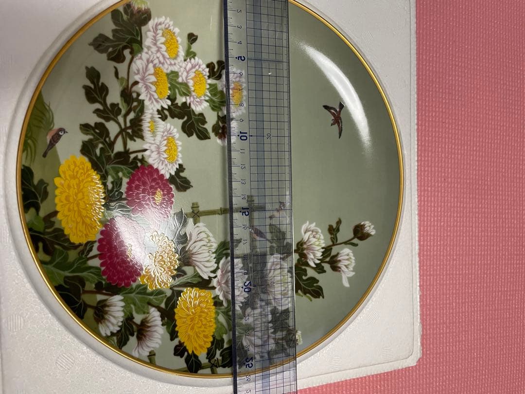 限定版フランクリンポーセリン 花鳥十二ヶ月 神無月 菊に雀 飾皿 絵皿プレート