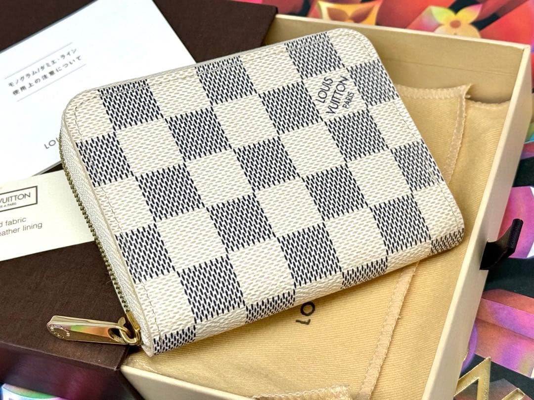 極美品！ルイヴィトン　ダミエ・アズール　ジッピーパース　小銭入れ