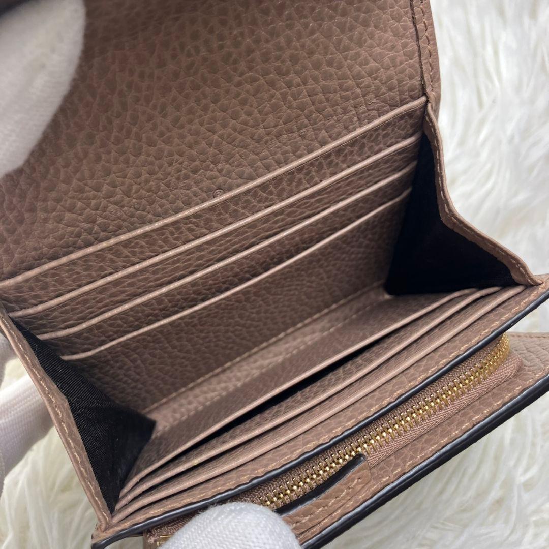 ハイジ様✨GUCCI 二つ折り財布 GG マーモント レザー ベージュ