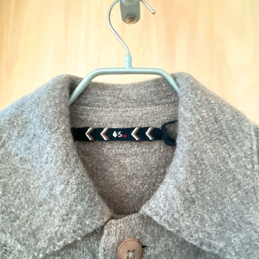 45R ステンカラーコート ニット ウール アルパカ　ロング Mサイズ