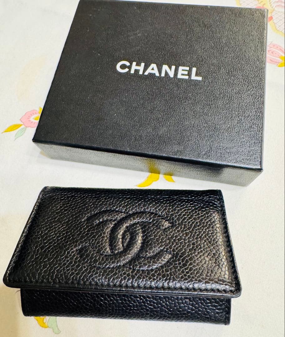 aoi未使用CHANEL ブラックレザー キーケース