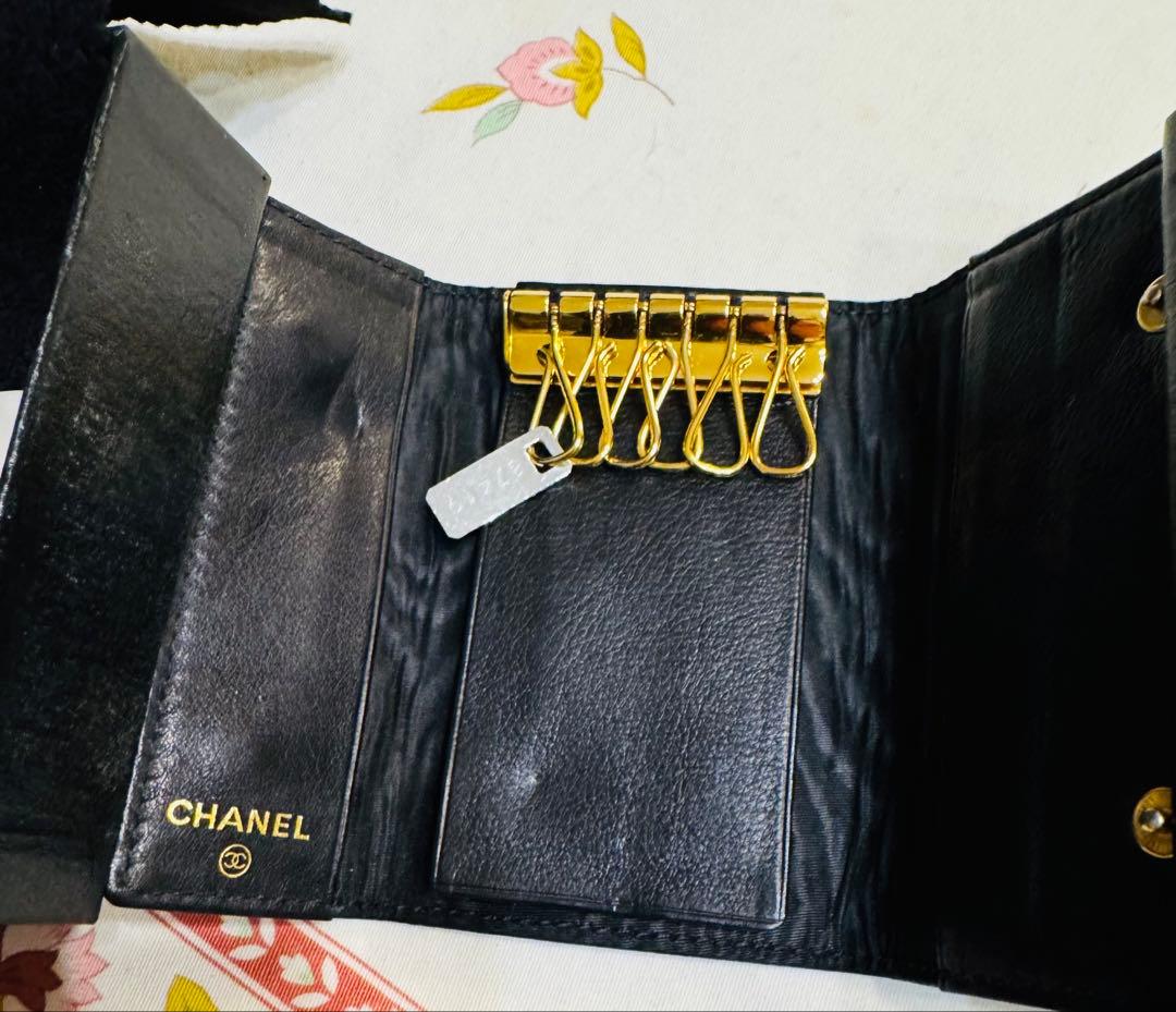aoi未使用CHANEL ブラックレザー キーケース