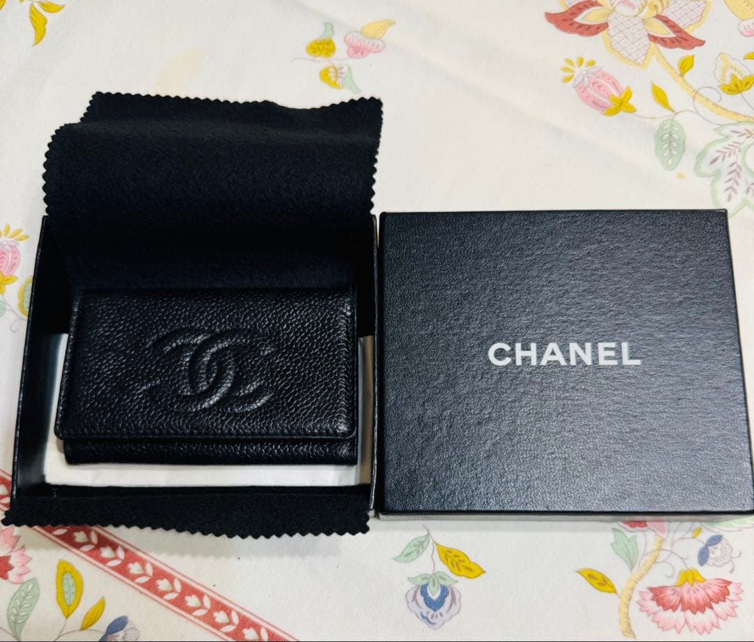 aoi未使用CHANEL ブラックレザー キーケース