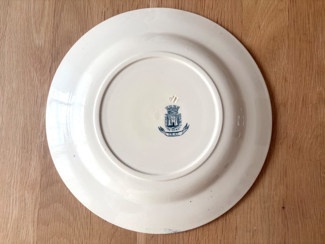 美品　フランスアンティーク　GIEN プレート　ライラック　LILAS　平皿　B