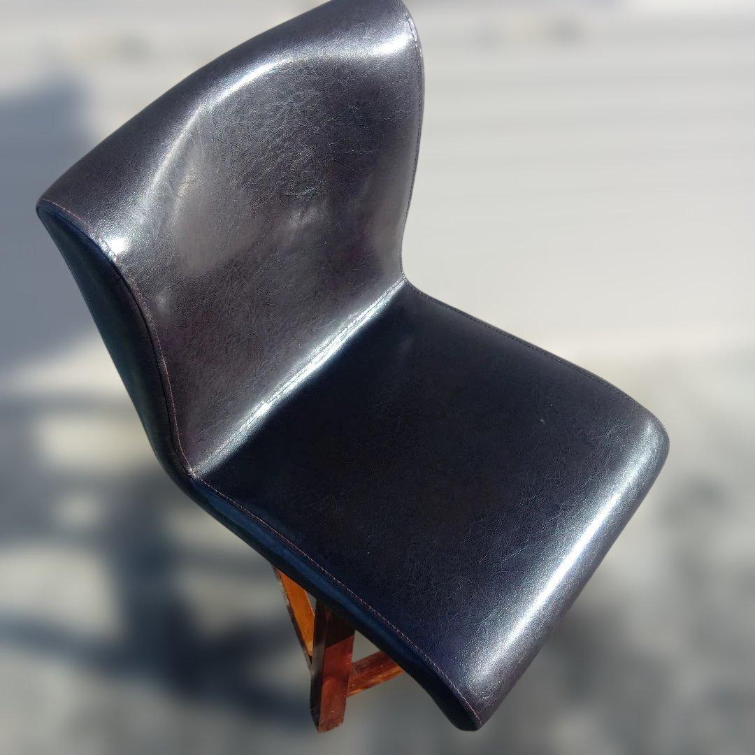 ヴィンテージ MORISHIGE PUレザー アンティーク回転チェア③