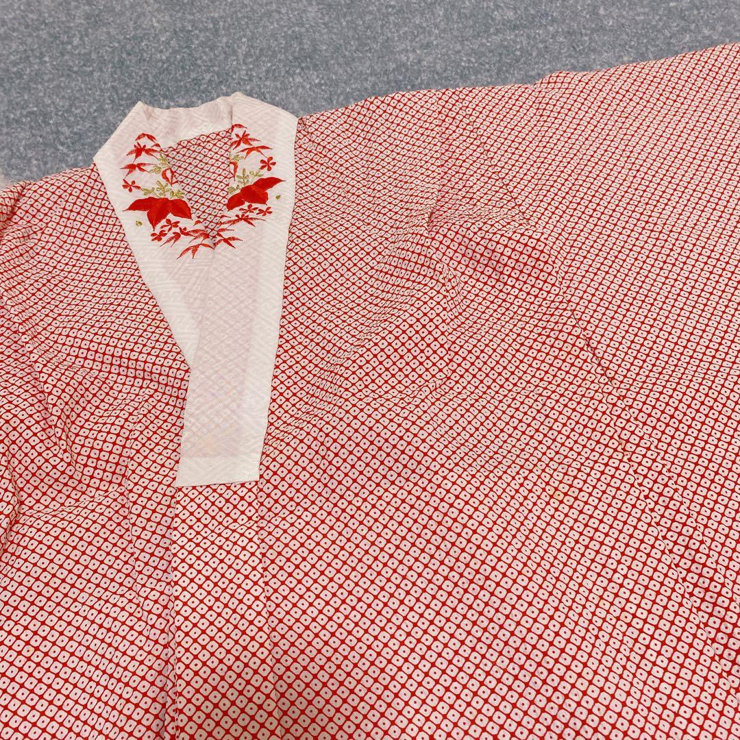 七五三 7歳 正絹 着物 袋帯 バッグ 草履 小物 フルセット 赤 金 黒