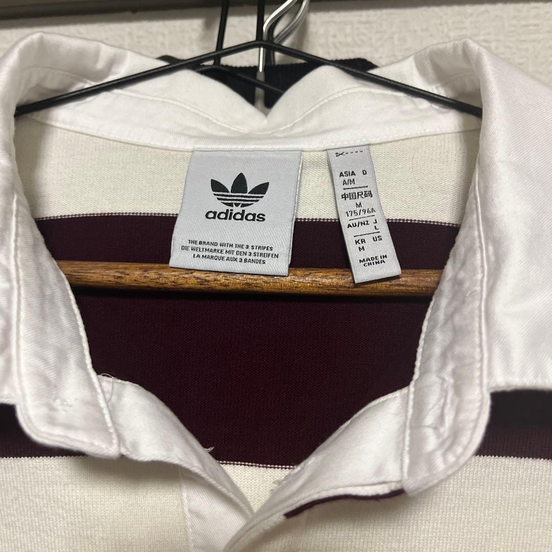adidas ストライプラガーシャツ 96cm ボルドー