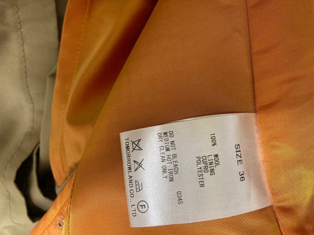 TOMORROWLAND トゥモローランド　トレンチコート　36