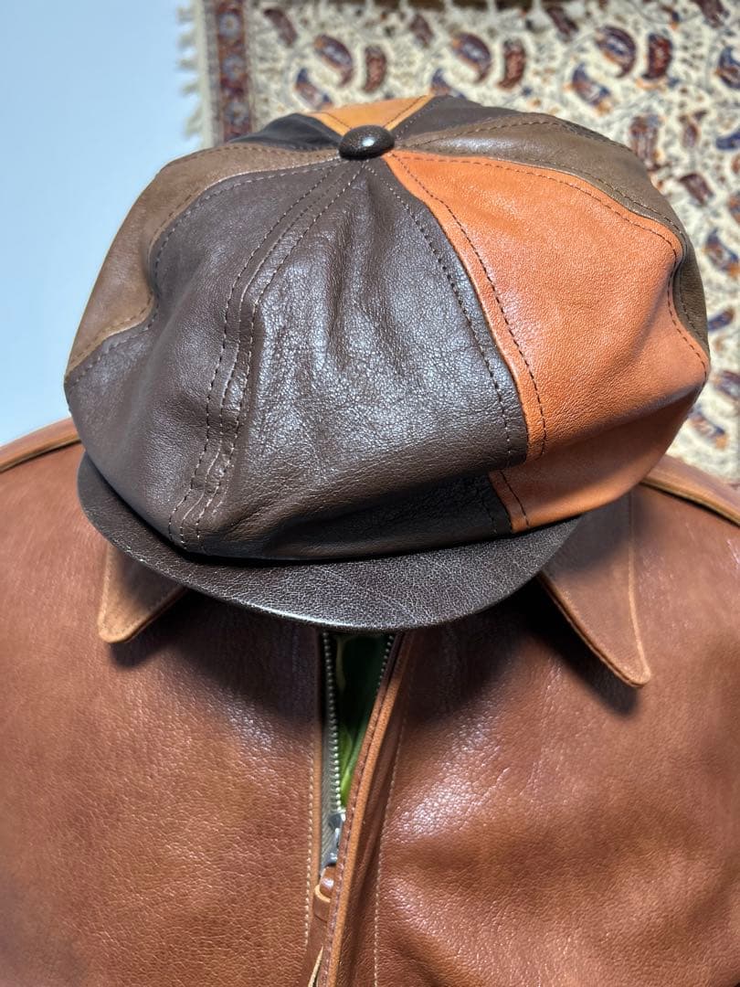 ア*ロ様 希少　リアルマッコイズ　ホースハイド　レザーキャスケット