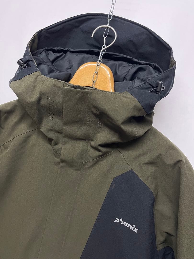美品 Phenix フェニックス メンズ スキージャケット カーキ×ブラックXL