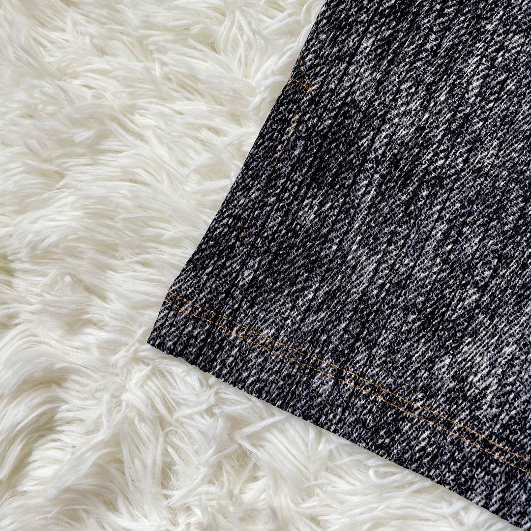 イッセイミヤケ PLEATSPLEASE デニム転写　変形　プリーツ　トップス