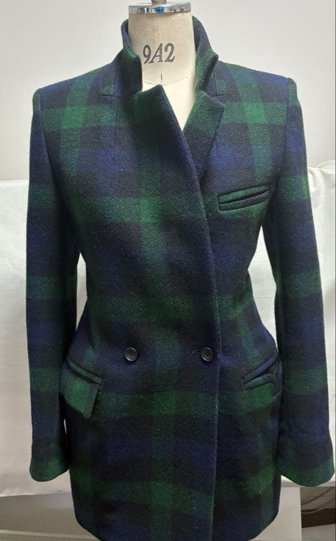 Cabanaダブルブレスト ブラックウォッチ　ウールテーラードジャケット 38
