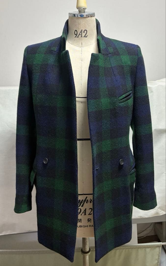 Cabanaダブルブレスト ブラックウォッチ　ウールテーラードジャケット 38
