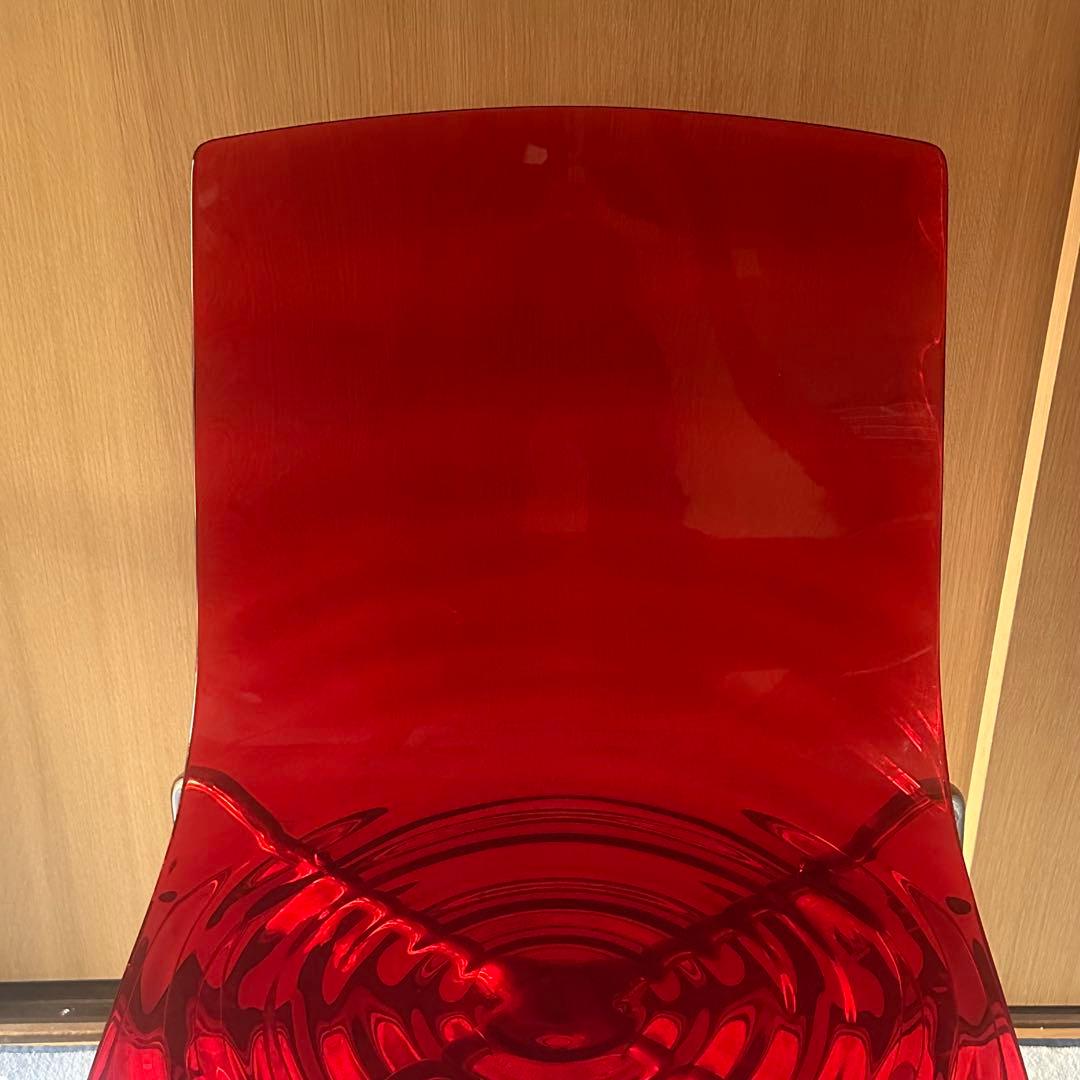 【廃盤レア】イタリア製　カリガリス L'EAU アクリルチェア 赤　ネジあり