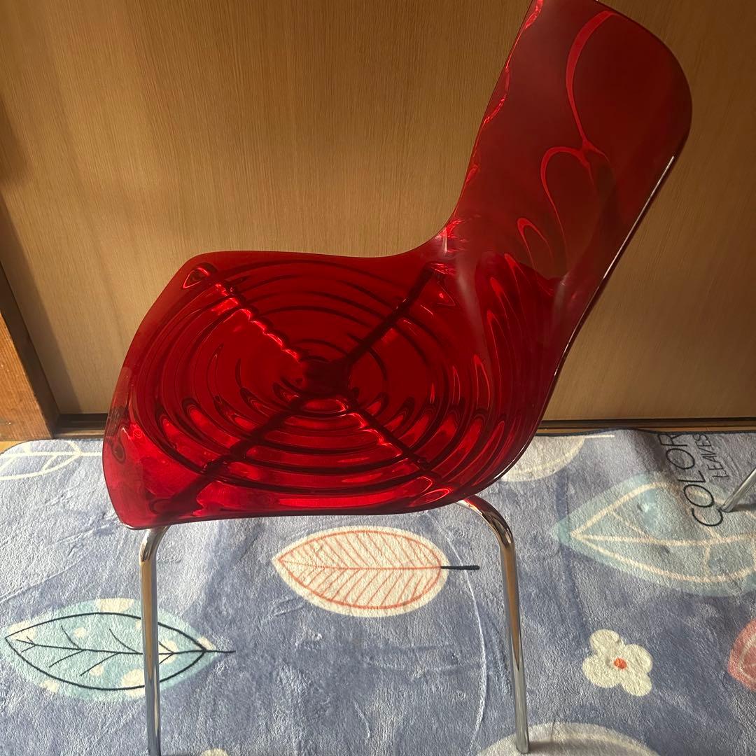 【廃盤レア】イタリア製　カリガリス L'EAU アクリルチェア 赤　ネジあり