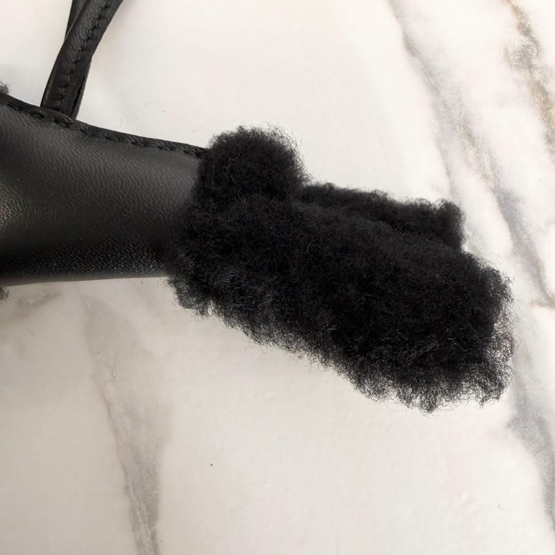 【新品未使用】エルメス バディ チャーム ブラック 黒 ムートン W刻印