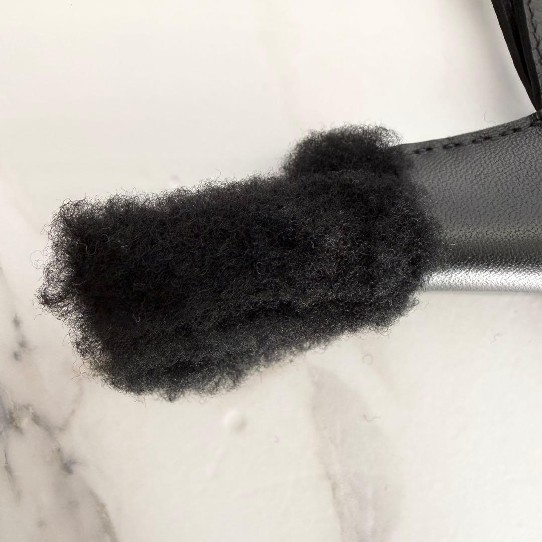 【新品未使用】エルメス バディ チャーム ブラック 黒 ムートン W刻印