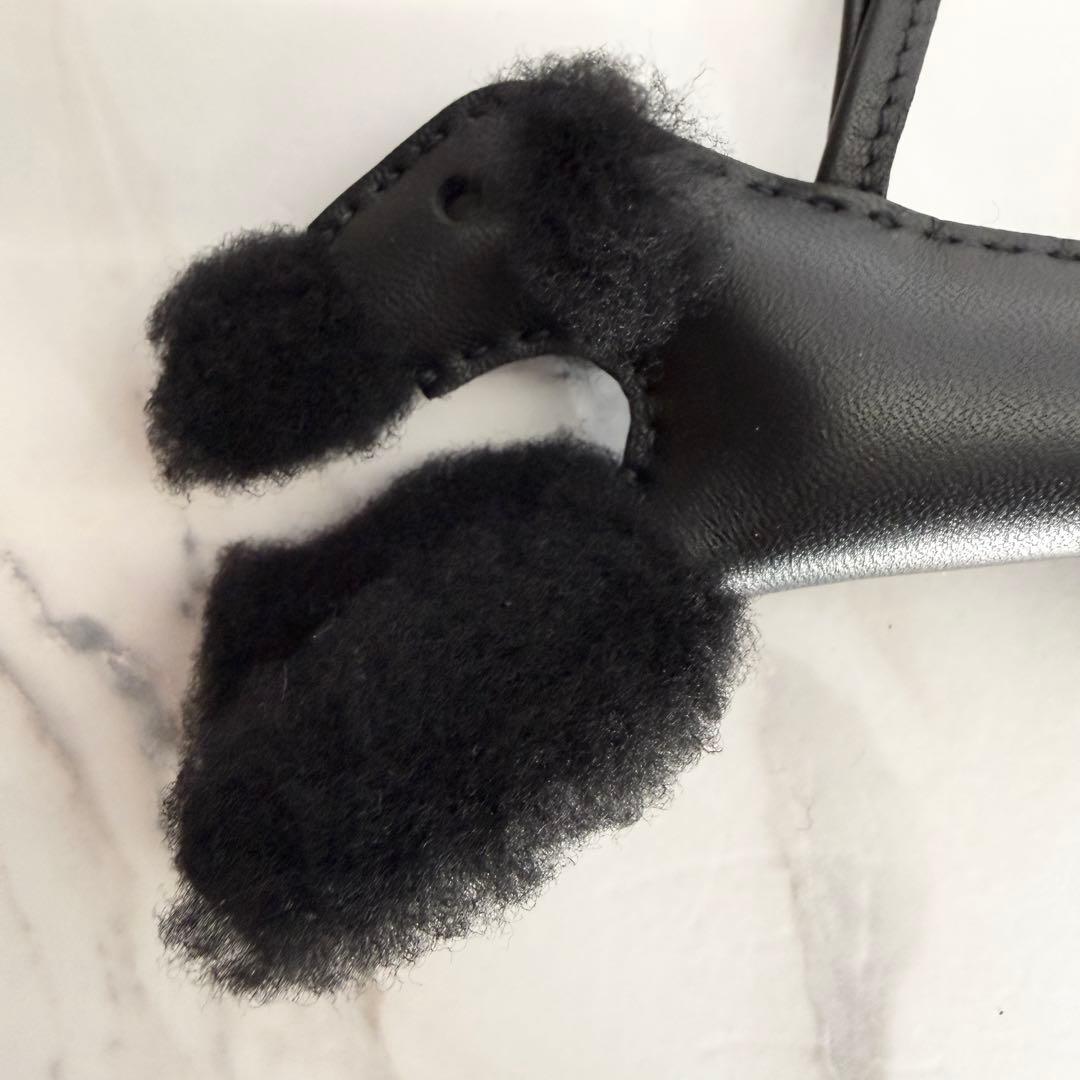 【新品未使用】エルメス バディ チャーム ブラック 黒 ムートン W刻印