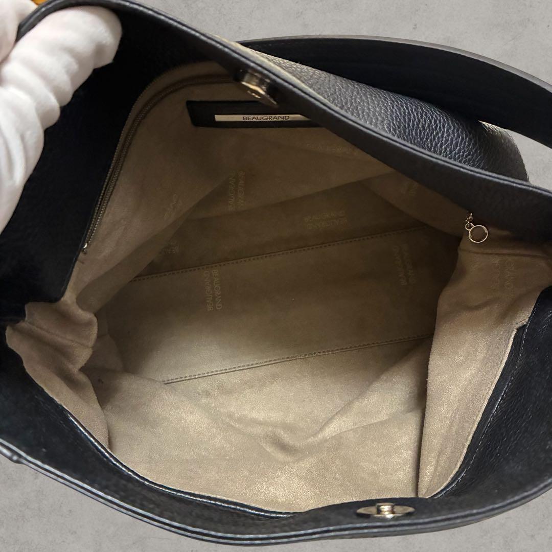 BEAUGRAND ボーグラン ショルダーバッグ JRA認定 クロコダイル 黒
