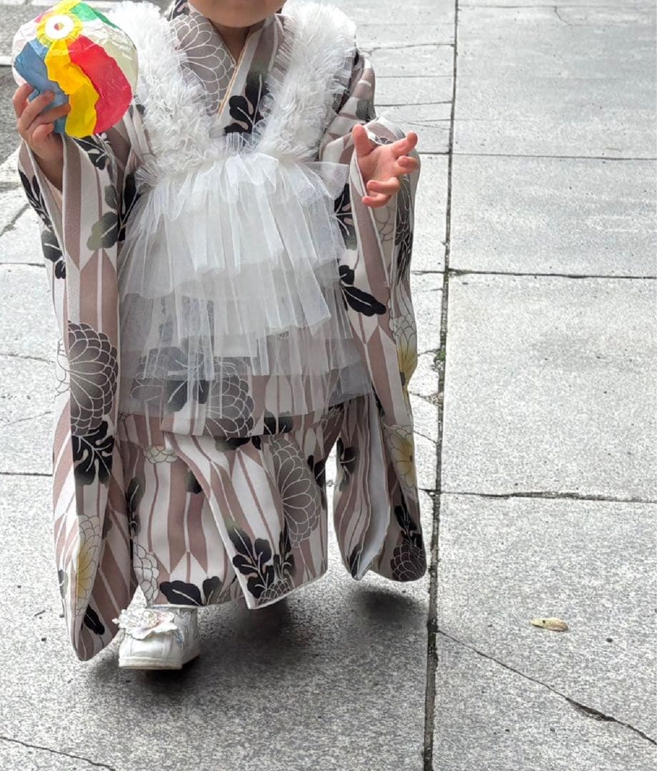 【美品】90サイズ　即日発送★七五三チュール被布　ホワイト