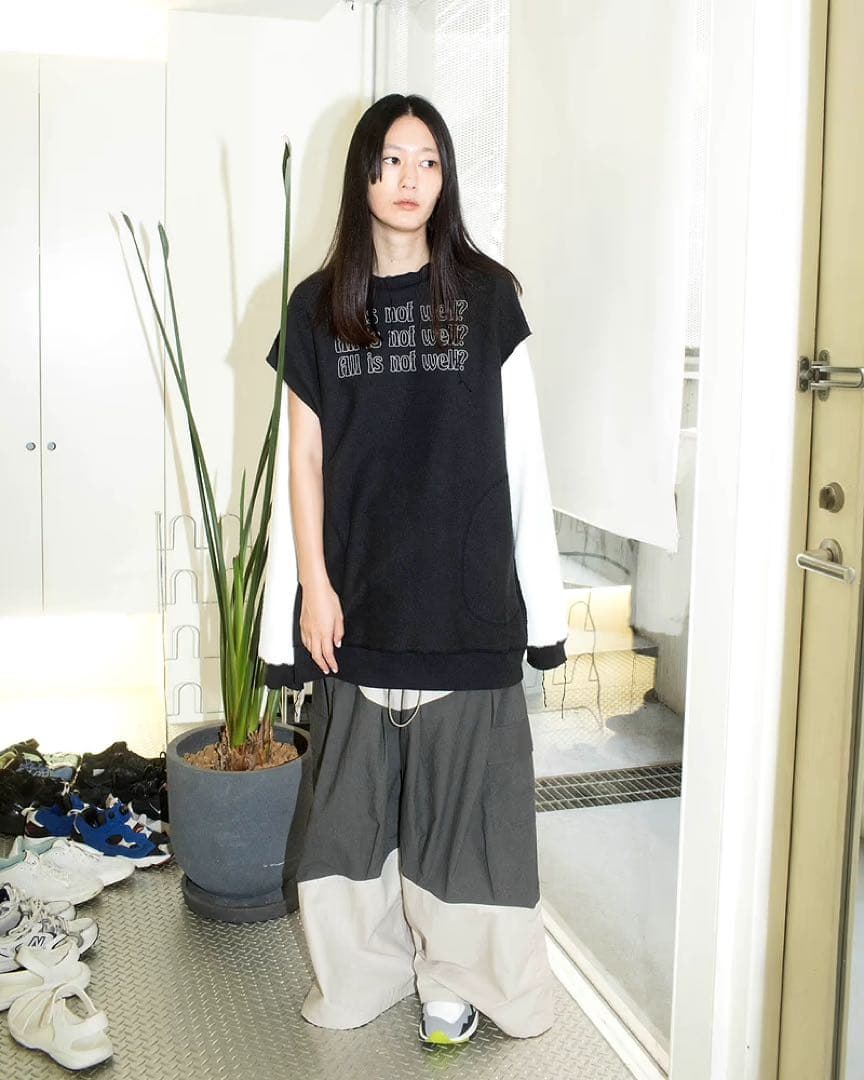 【完売】kotohayokozawa リバーシブルロングスウェット ホワイト