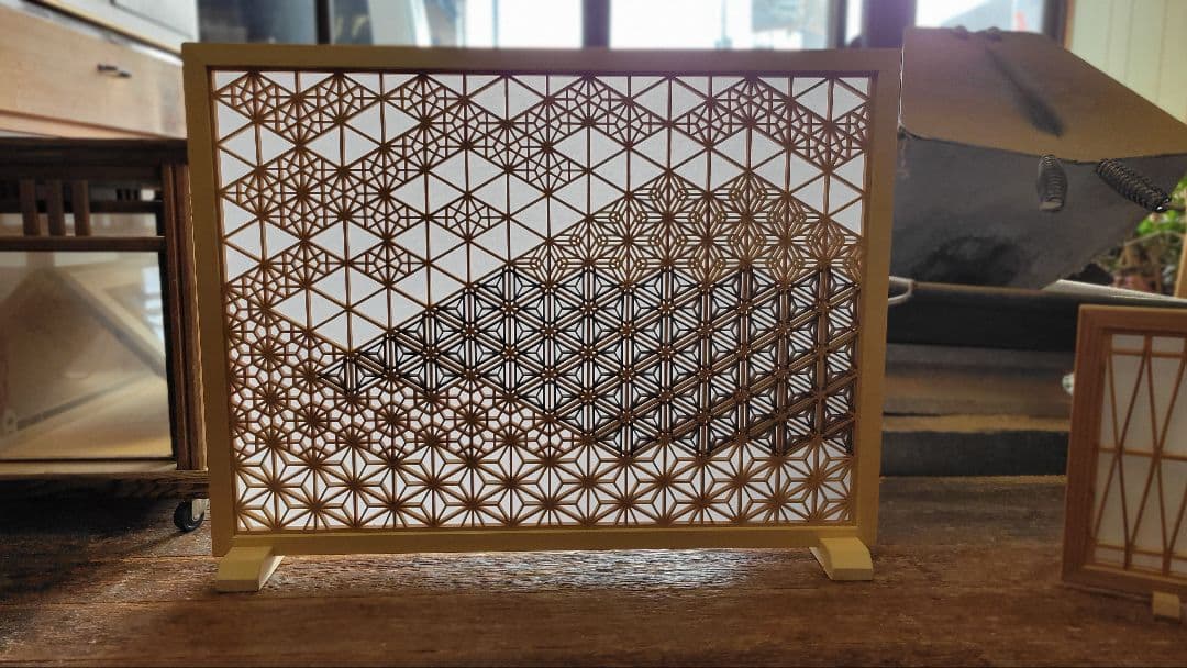 組子細工　組子　衝立　パーテーション　富士