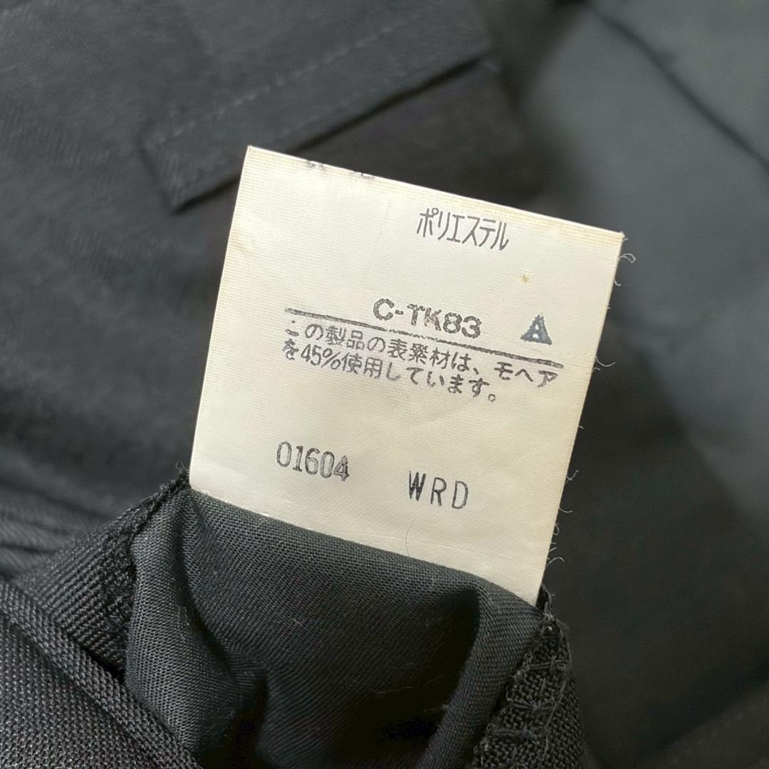 90s Burberry センタープレス ブラック ウールスラックス PM221