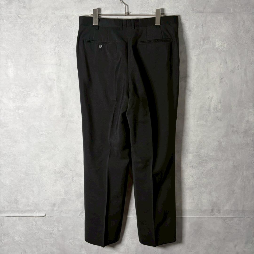 90s Burberry センタープレス ブラック ウールスラックス PM221