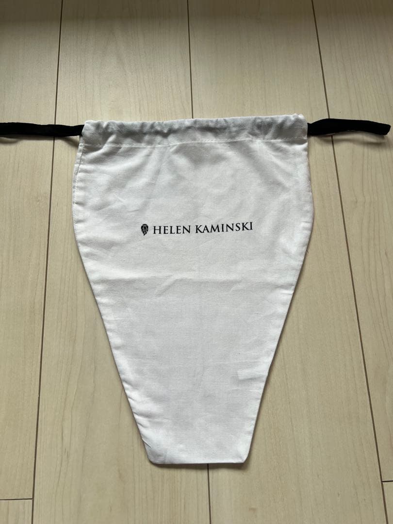 【美品】HELEN KAMINSKI ブラック 麦わら帽子　広つば　専用袋付き