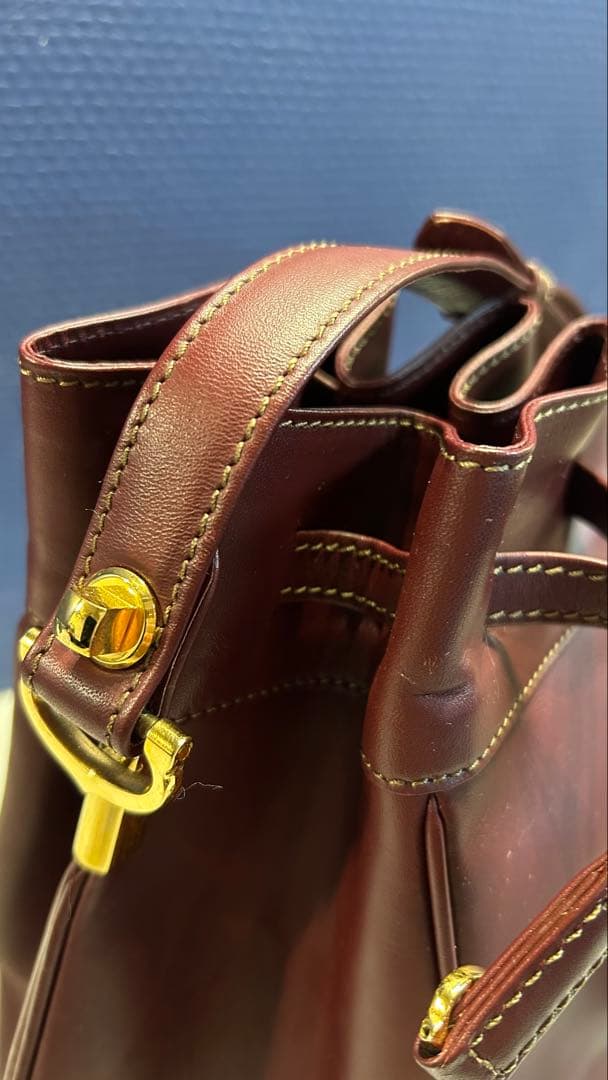 ［超美品］CARTIER マストライン 巾着 ショルダーバッグ