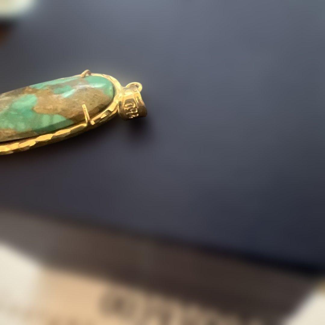 AGAD18金トルコ石ネックレストップ