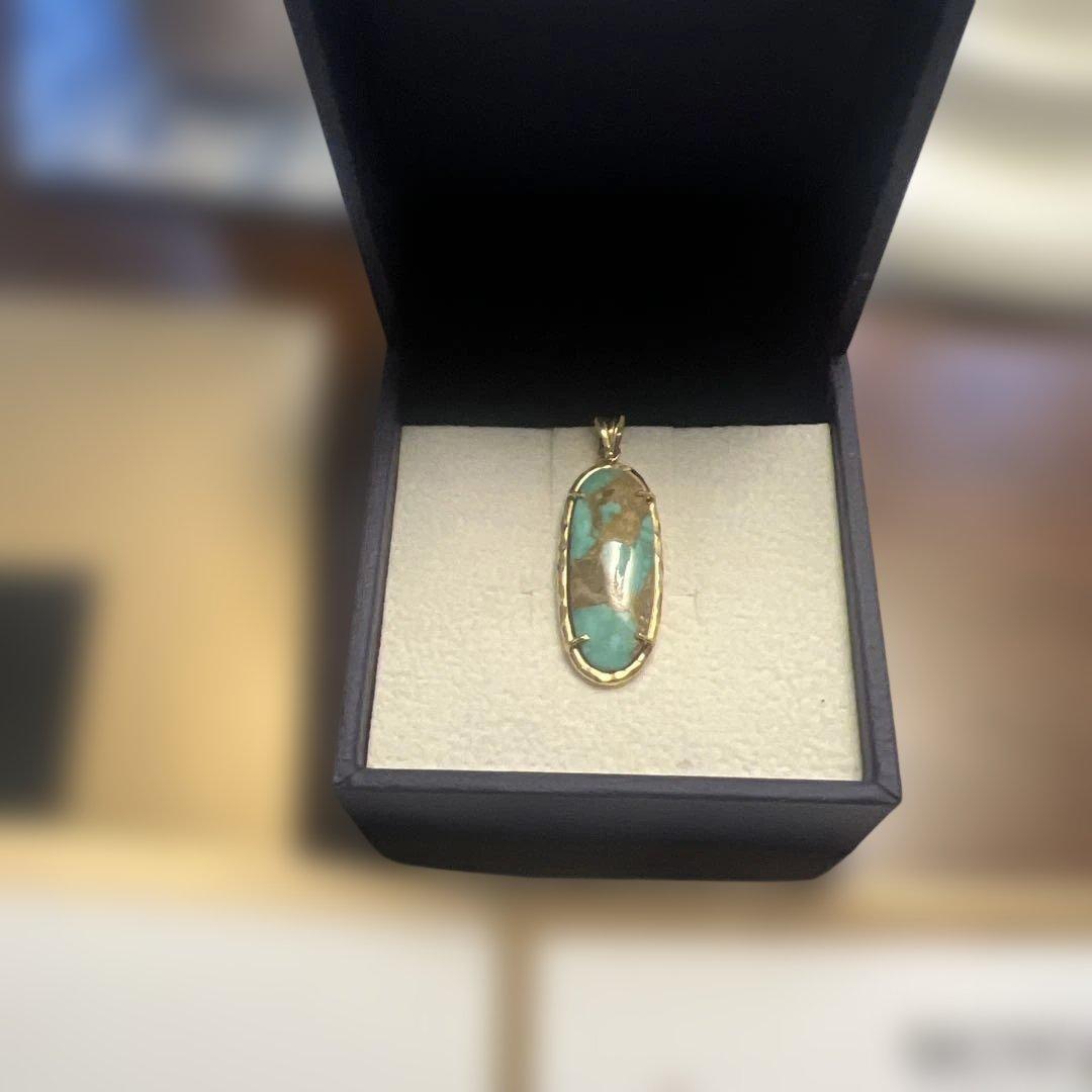 AGAD18金トルコ石ネックレストップ