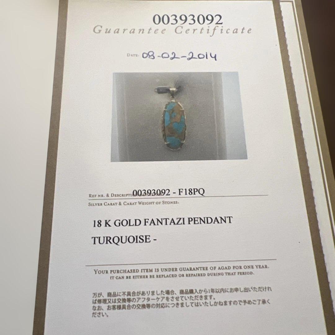 AGAD18金トルコ石ネックレストップ