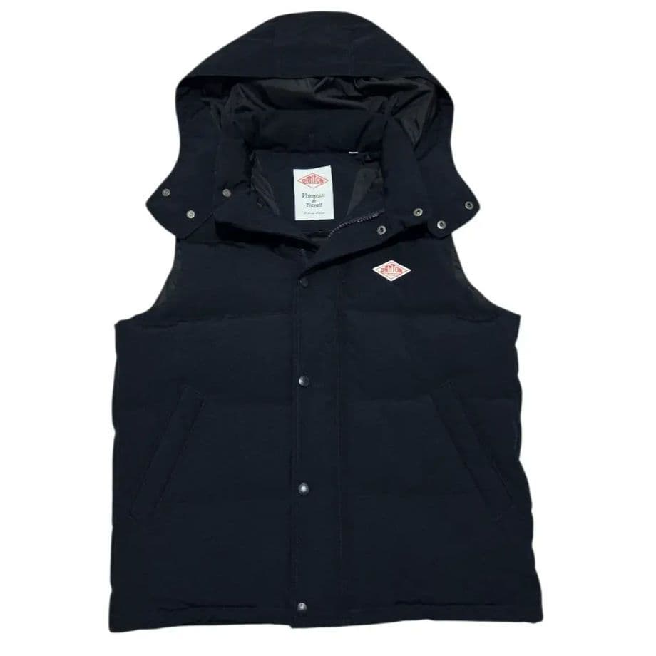 【極美品】DANTON ダントン ダウンベスト フード付き ネイビー 40 Ｌ