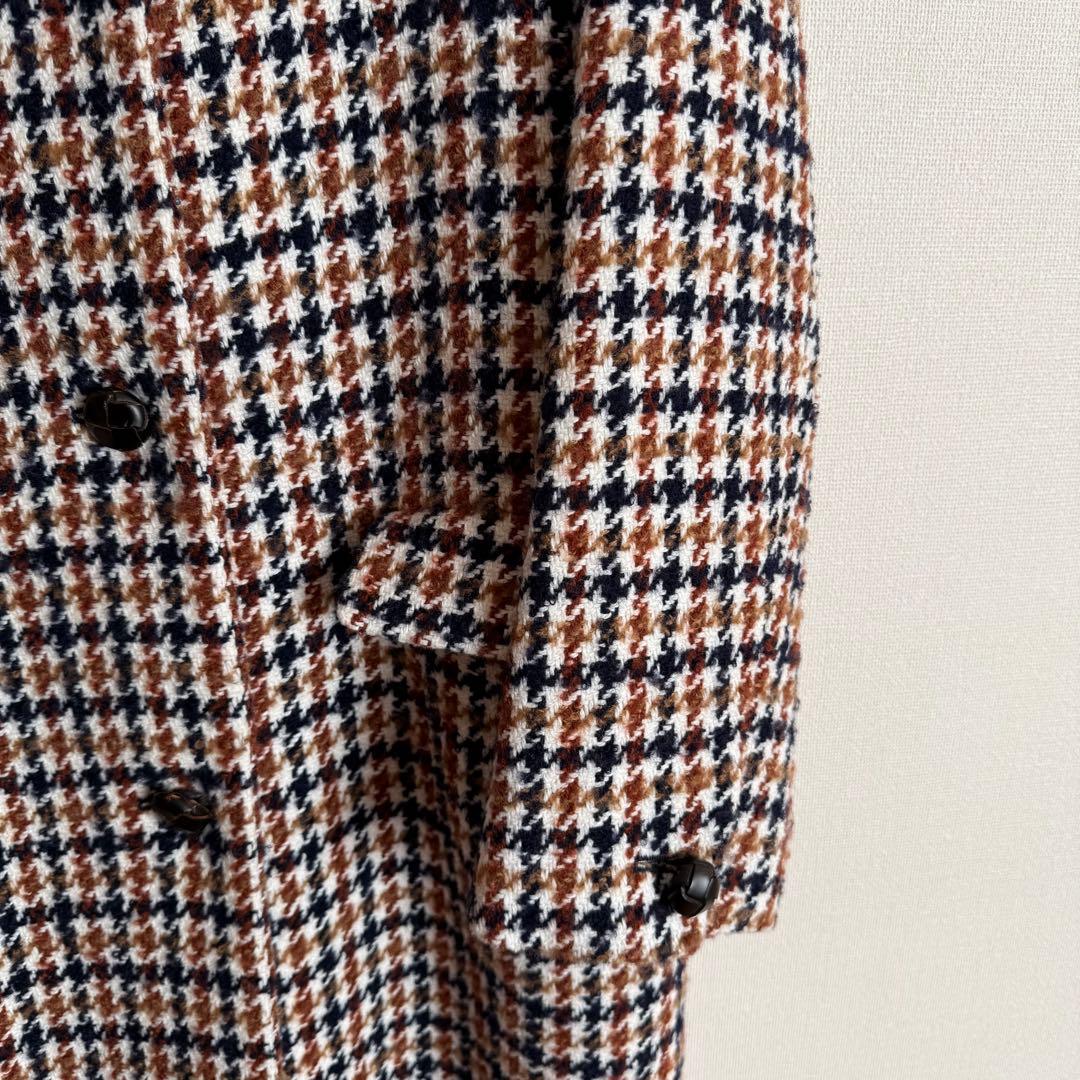 【23区】ループヤーン チェック ツイード ロングコート