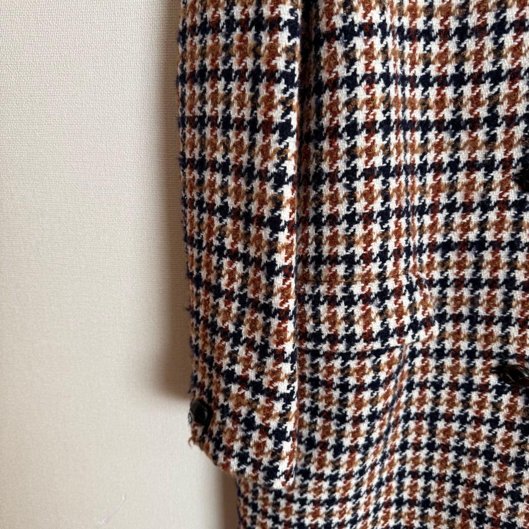 【23区】ループヤーン チェック ツイード ロングコート