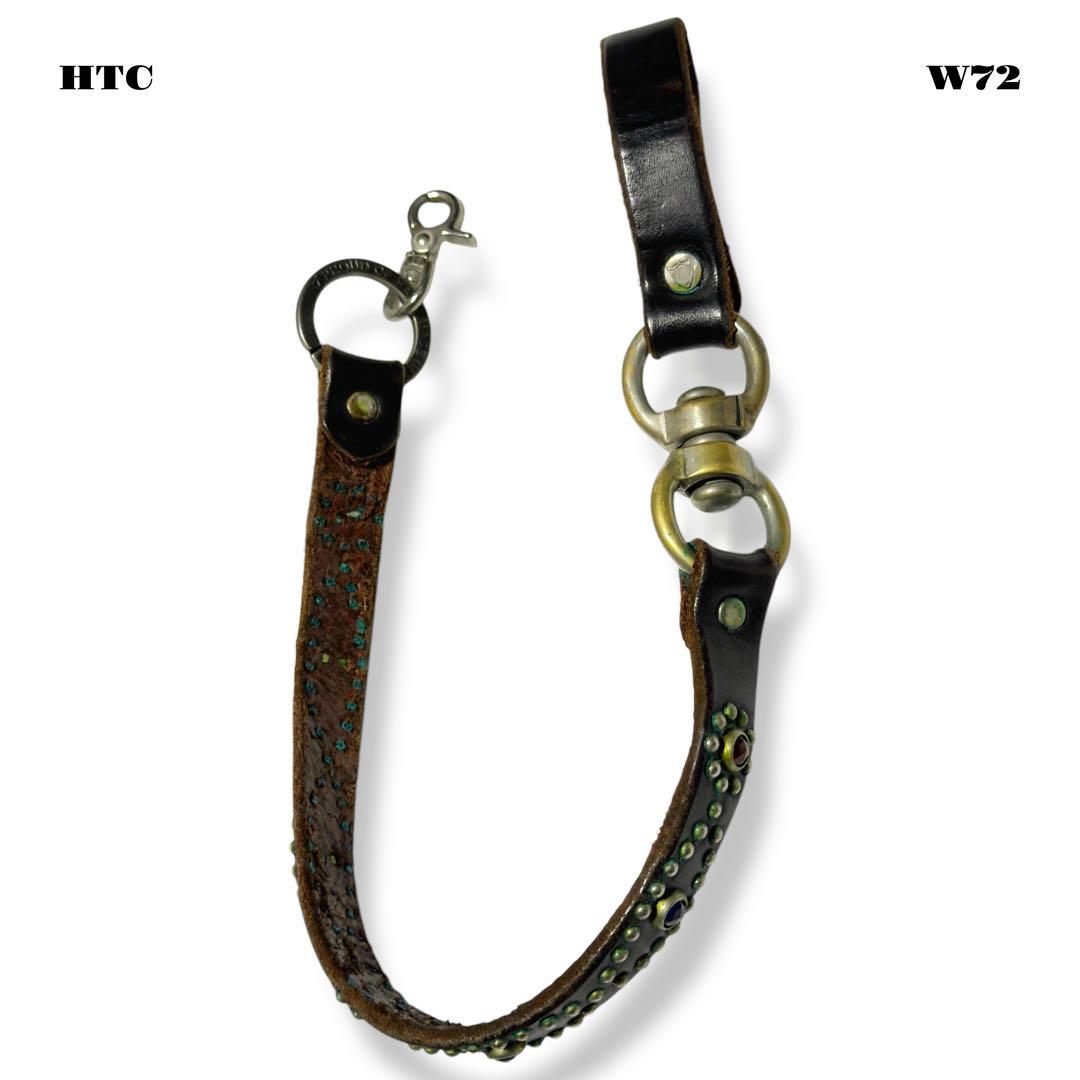 ★限定出品★ HTC ウォレット チェーン レザー スタッズ ブラック 黒青赤銀