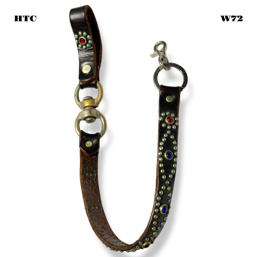 ★限定出品★ HTC ウォレット チェーン レザー スタッズ ブラック 黒青赤銀