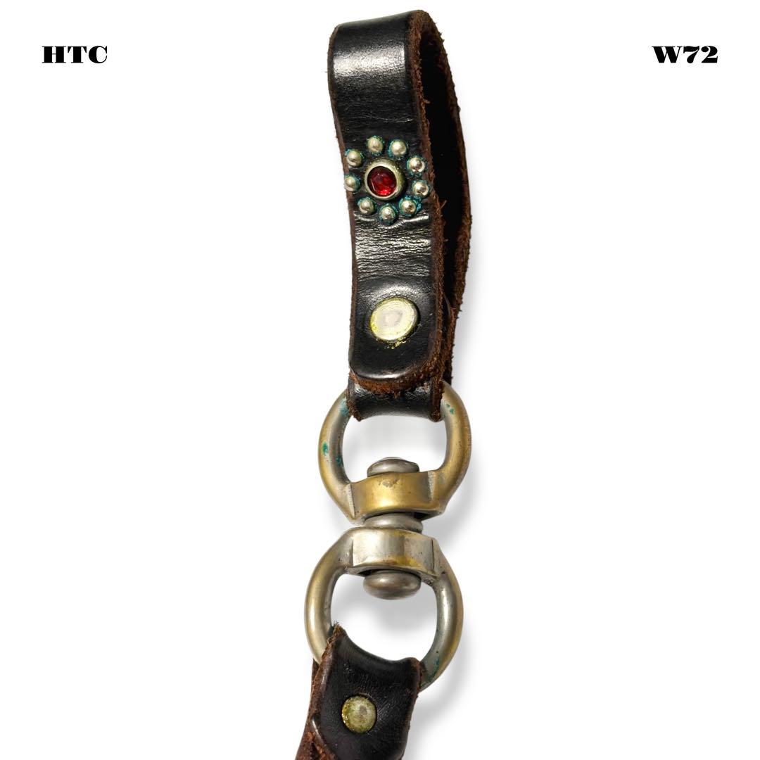 ★限定出品★ HTC ウォレット チェーン レザー スタッズ ブラック 黒青赤銀