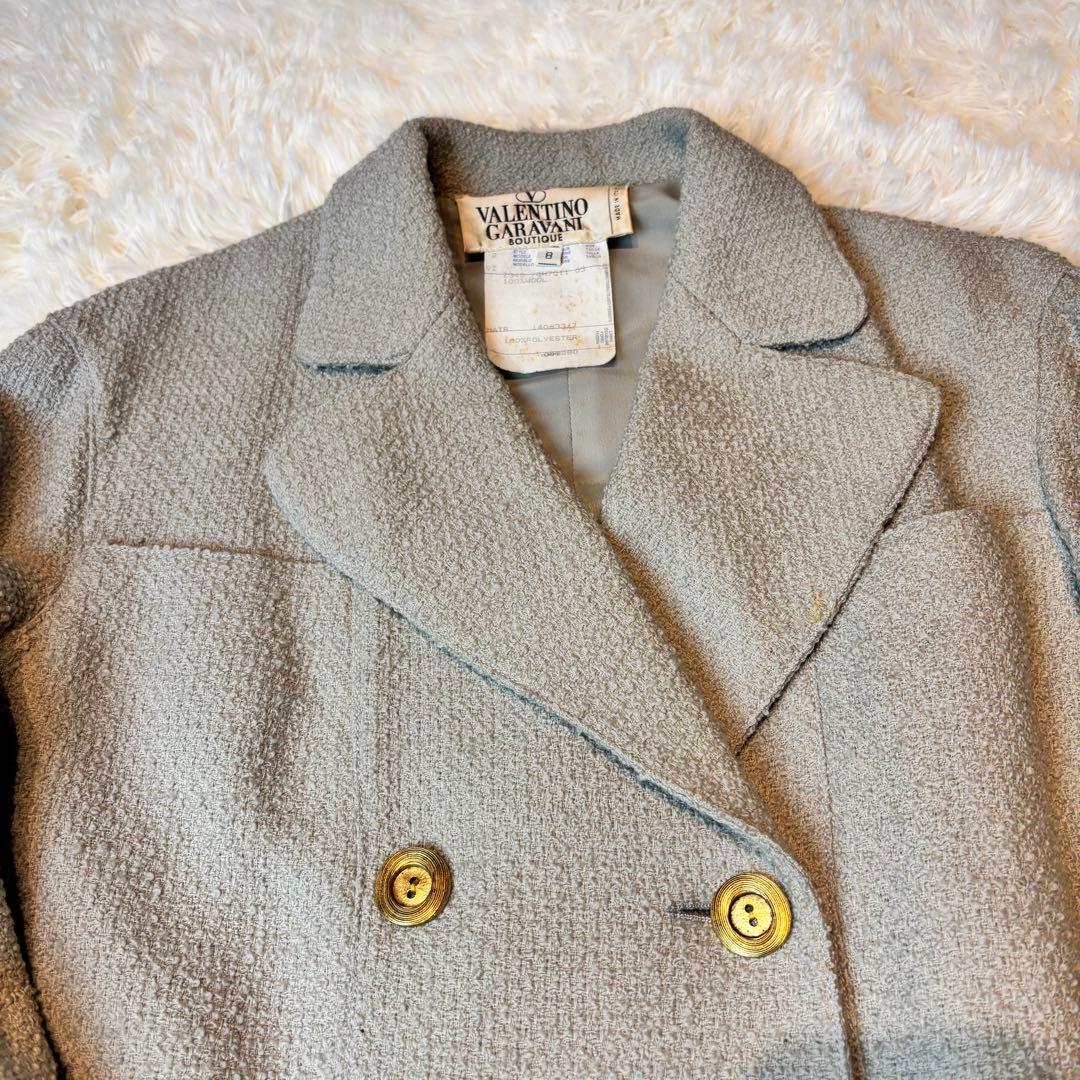 ヴァレンティノ ヴィンテージツイードロングコート　金ボタン　コート　アウター
